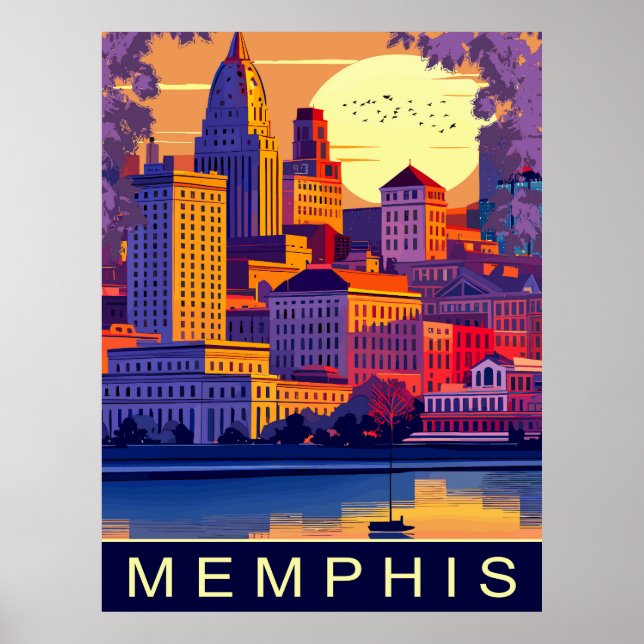 Poster Memphis, Rio Mississippi, Viagem (Frente)