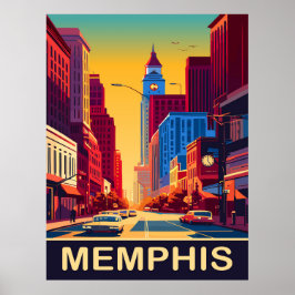 Poster Memphis, Ruas da Cidade, Viagem