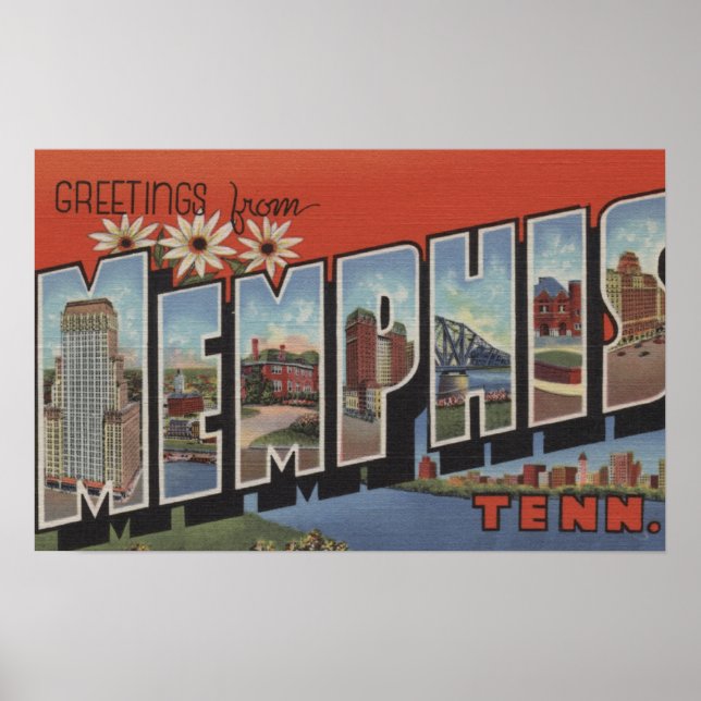 Póster Memphis, Tennessee - Cenas com Letra Grande 2 (Frente)