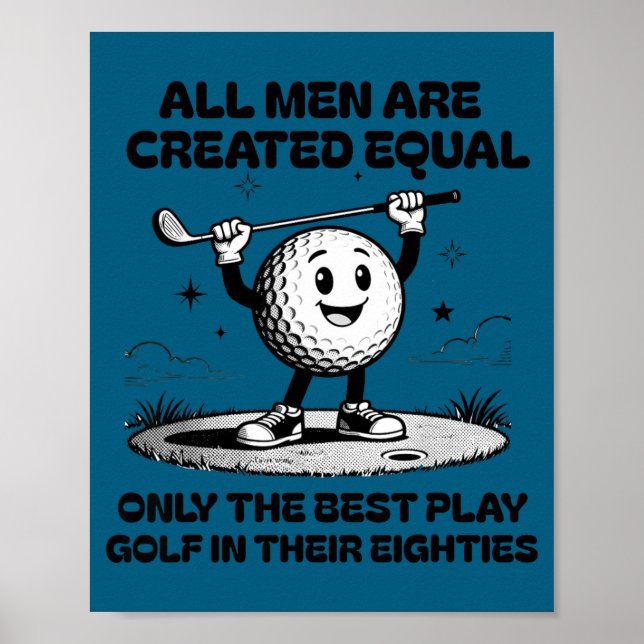 Poster Men Play Golf Eighties Birthday All Men D Equal  (Frente)