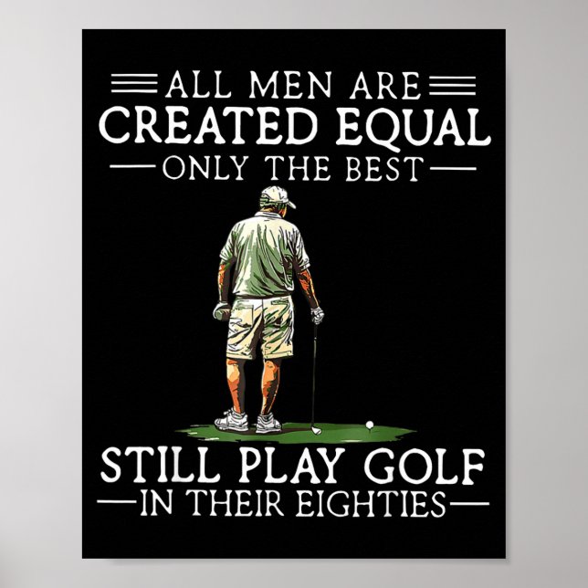 Poster Men Play Golf Eighties Funny Golfer Golfing  (Frente)