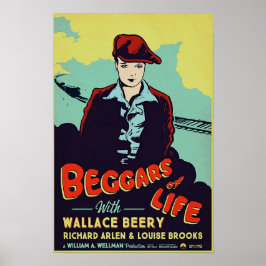 Poster Mendigos da Vida 1928 Filme Clássico