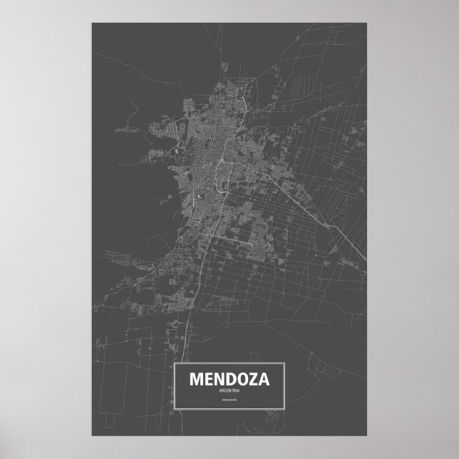 Póster Mendoza, Argentina (branco a preto) (Frente)