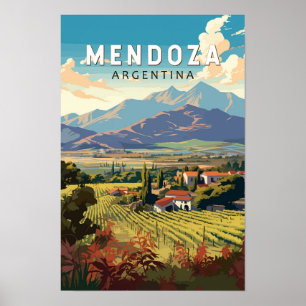 Poster Mendoza Argentina Viagem Art Vintage