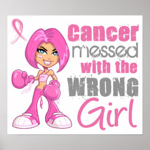 Póster Menina 1 do combate do cancro da mama