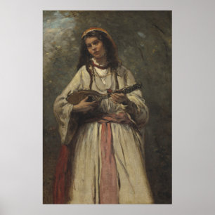 Póster Menina aciganada com bandolim