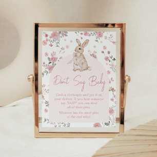 Poster Menina Algum Coelhinho Baby Shower Não Diga Bebê