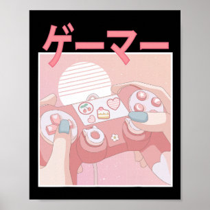 Poster Menina Animadora Kawaii Jogos Jogo Fixe Jogo Mulhe
