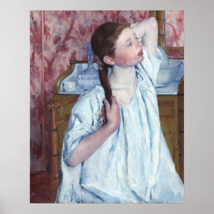 Poster Menina arranjando cabelo - Mary Cassatt Fine Art P