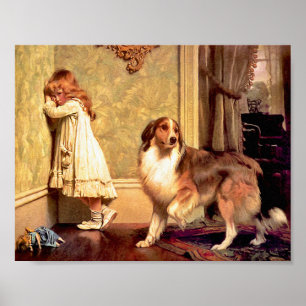 Poster Menina com animal de estimação Sheltie: "Um