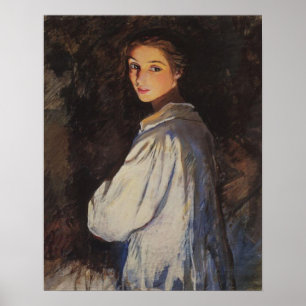 Poster Menina com autorretrato de vela