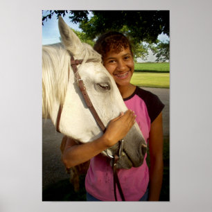 Póster Menina com cavalo