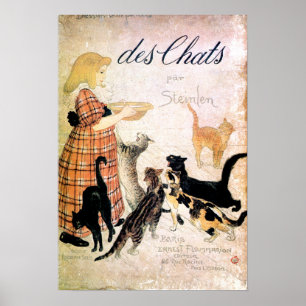 Poster Menina com gatos, Alexandre Steinlen