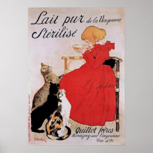 Póster Menina com gatos, Alexandre Steinlen