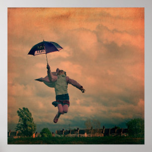 Póster menina com guarda-chuva