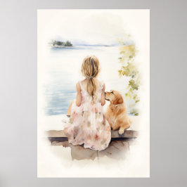 Poster Menina com labrador