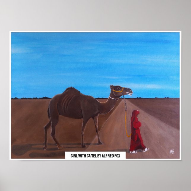 Poster Menina com pintura de camelo de Alfred Fox (Frente)