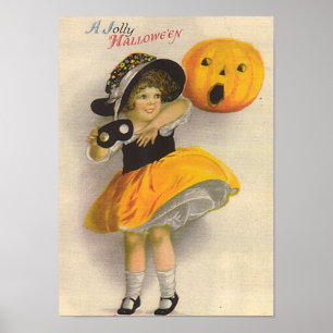 Poster Menina com Pumpkin e Máscara