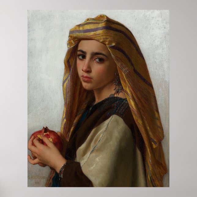 Poster Menina com romã - Pintura de Bouguereau 1875 (Frente)
