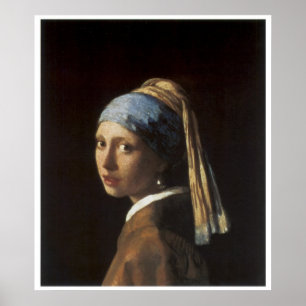 Póster Menina com um brinco C. 1665-66 da pérola