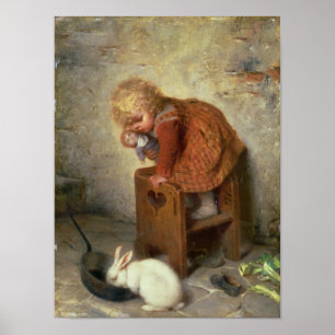 Poster Menina com um coelho