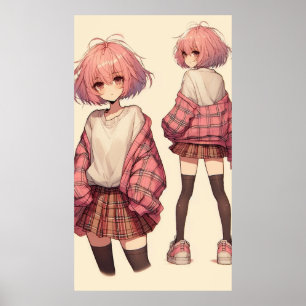 Poster Menina da escola de animação
