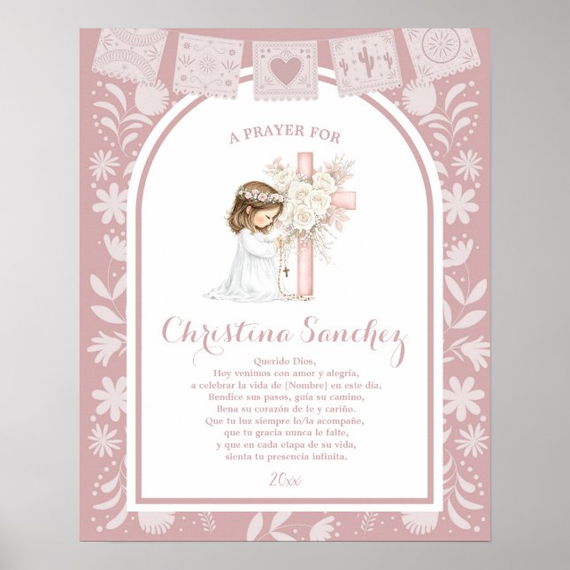 Poster Menina da Primeira Comunhão Cielito Lindo Arco Ros (Frente)