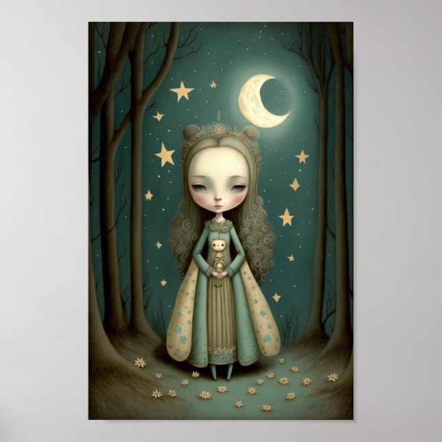 Poster Menina da Princesa da Lua nos Bosques  (Frente)