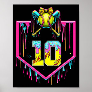 Poster Menina de 10 Anos de Aniversário Sorvete Softll Dr