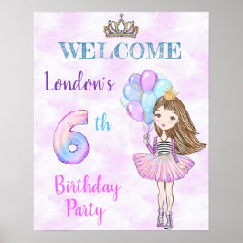 Poster Menina de 6 anos de idade Princesa Lavanda Turques