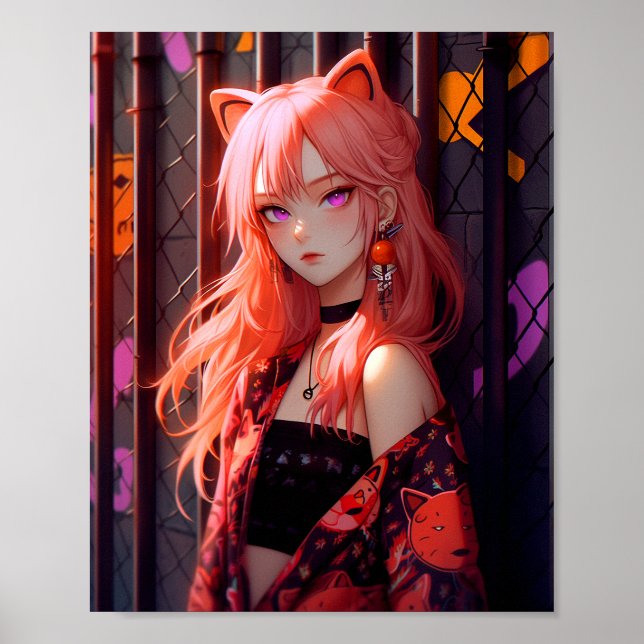Poster Menina de Animação Bela (Frente)