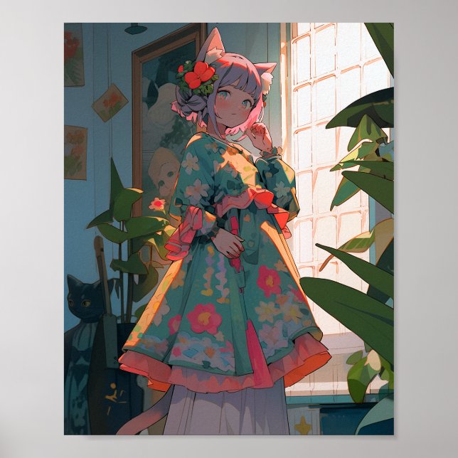 Poster Menina de Animação Bela (Frente)