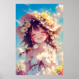 Poster Menina de animação Kawaii