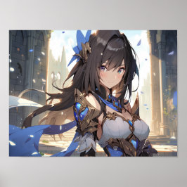 Poster Menina de animação no castelo