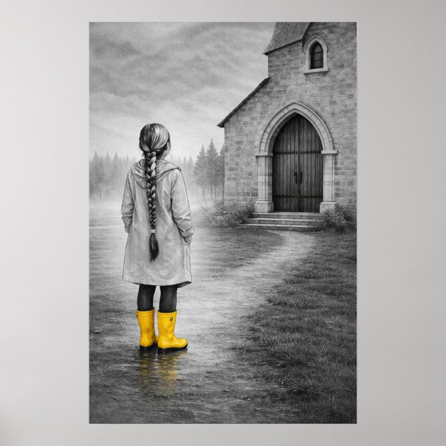 Poster Menina de Botas Amarelas (Frente)