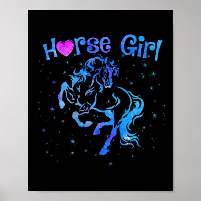 Poster Menina de Cavalo Adorava Horseback Andando Criança (Frente)