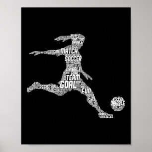 Poster Menina de Futebol Mulheres Jogadora Juvenil