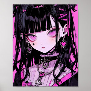 Poster Menina de Gótico de Anime Bonita
