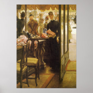 Póster Menina de loja por Tissot, belas artes do