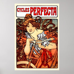Póster Menina de Nouveau Mucha da arte do vintage na