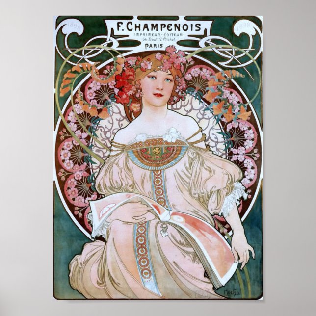 Poster Menina de Paris na Rosa claro (Frente)