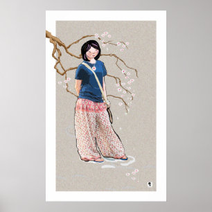 Póster Menina de Sakura