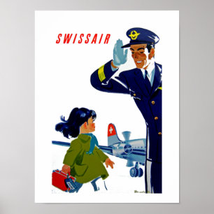 Póster Menina de Swissair