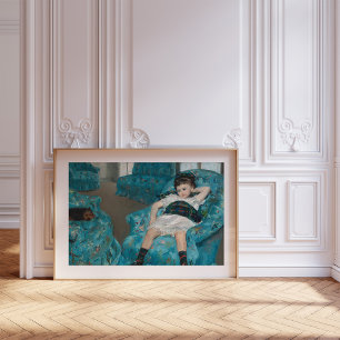 Poster Menina de uma cadeira azul Mary Cassatt