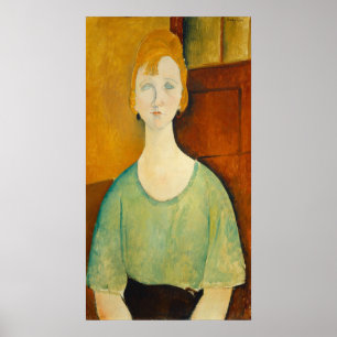 Poster Menina de Verde - Amedeo Modigliani Cartaz de Arte
