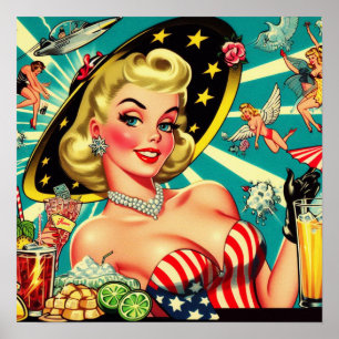 Poster Menina de Vintage Blona