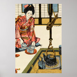 Poster Menina Derramando Chá Sekino Jun'ichiro 1946