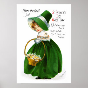 Póster Menina do Dia de São Patrício de Ellen Clapsaddl