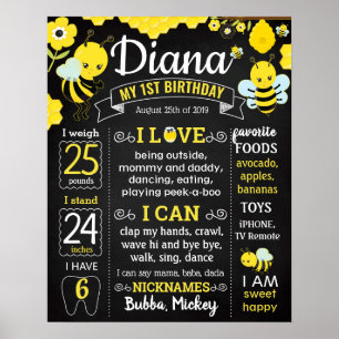 Poster Menina do menino do quadro da festa de aniversári