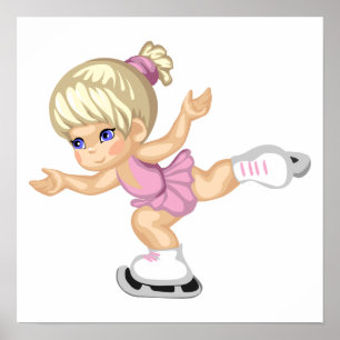Póster Menina do patinagem no gelo